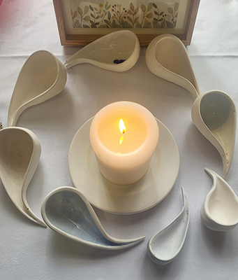 Candle and Ceramic Tears by Holly Mullarkey